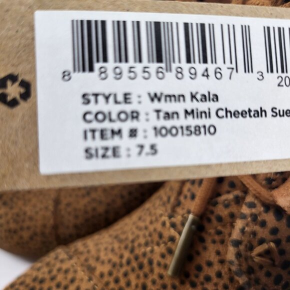 Women's Toms Tan Mini Cheetah Suede Wedge Booties With Ortholite Foam Size 7.5 N - Picture 9 of 10